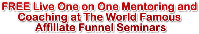 FREE Live One on One Mentoring and Coaching at The World Famous Affiliate Funnel Seminars